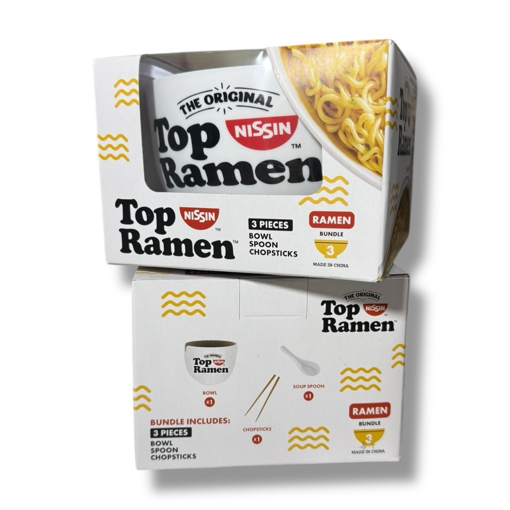 Nissin Top Ramen Set with Bowl and Utensils 2 Pack